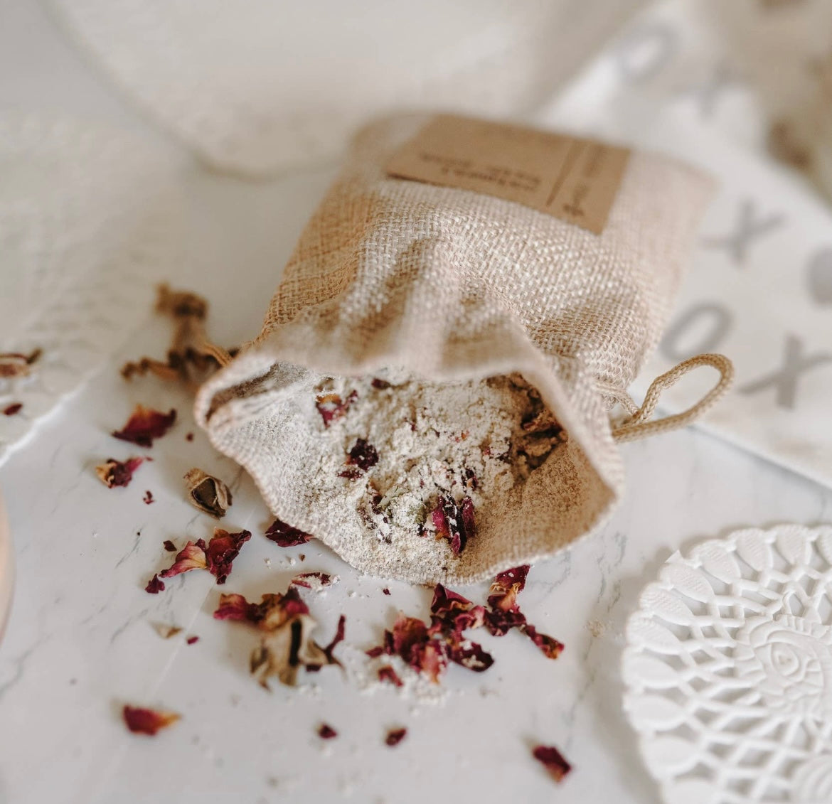 Herbal Oatmeal Bath Soak | Bath Tea- Rose