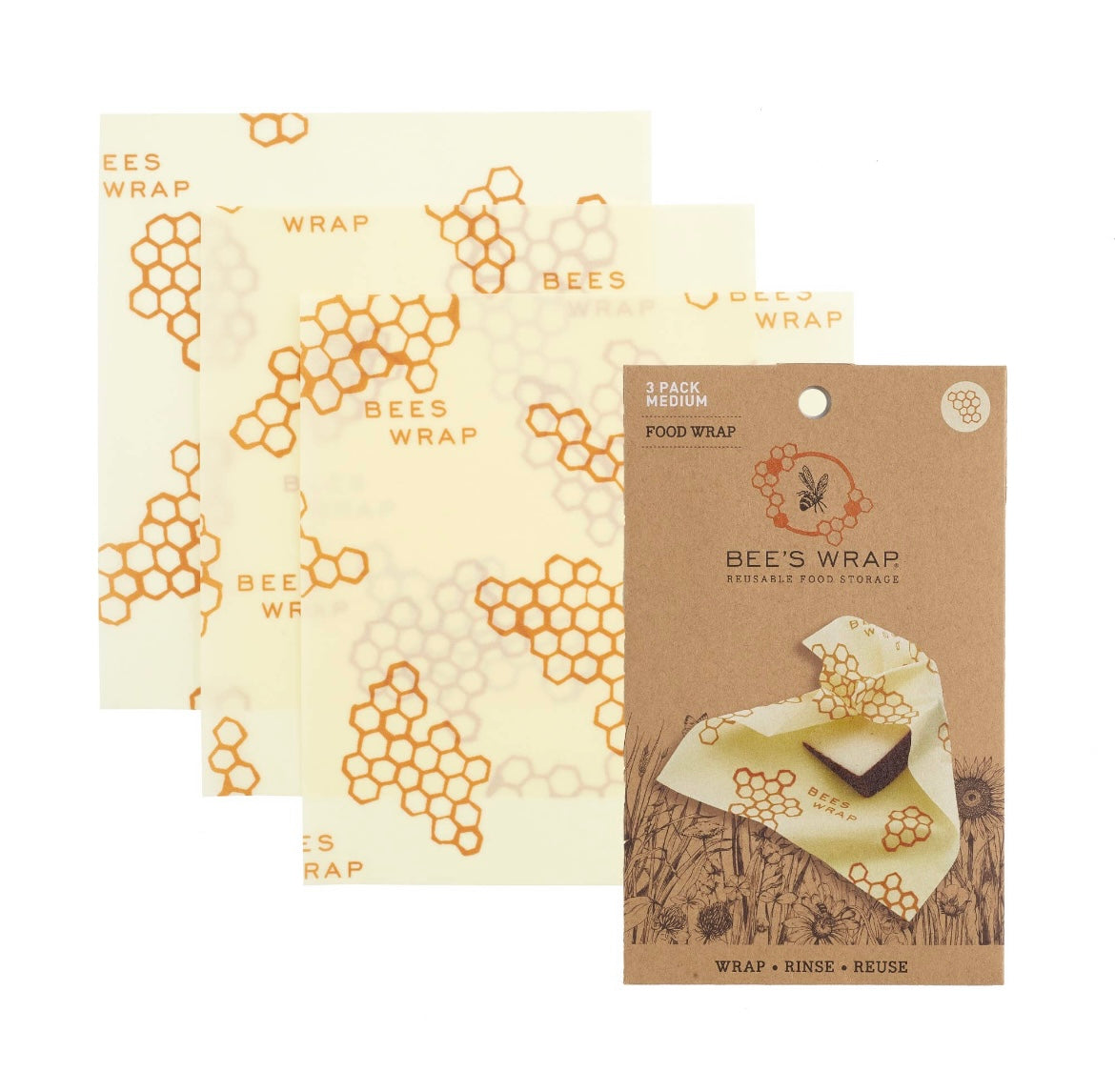 Bee's Wrap - Medium Wrap 3 Pack - Honeycomb