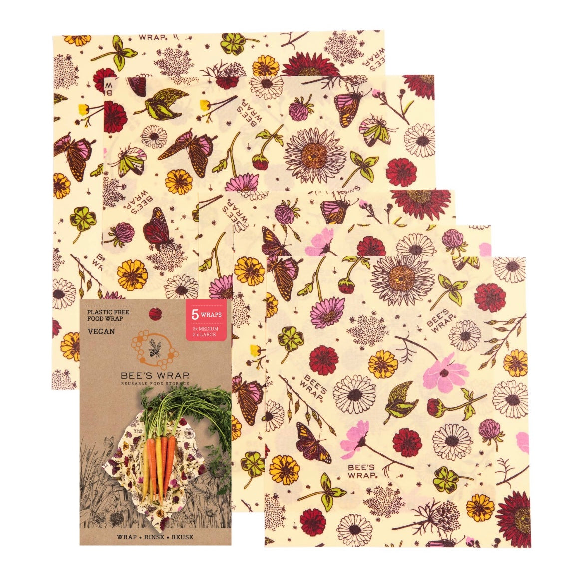 Bee's Wrap - Assorted 5 Pack - Meadow Magic