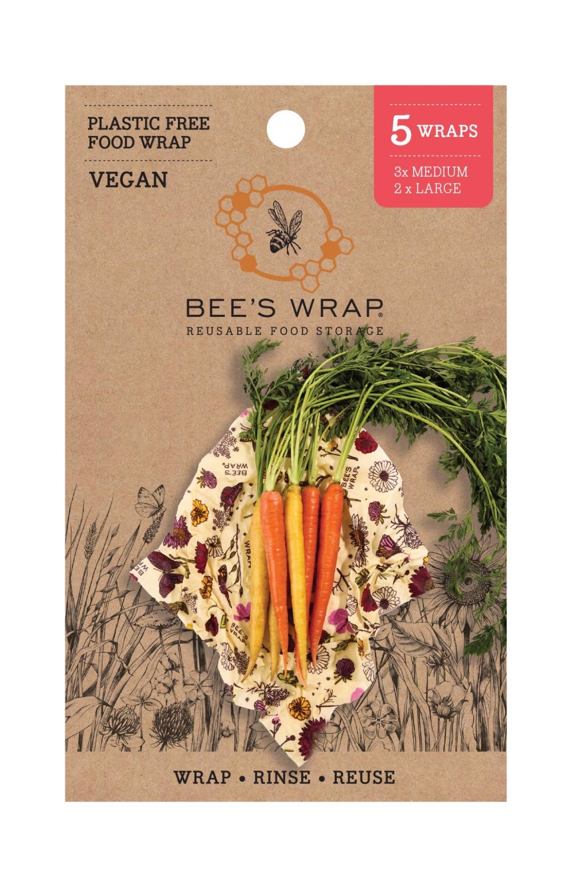 Bee's Wrap - Assorted 5 Pack - Meadow Magic