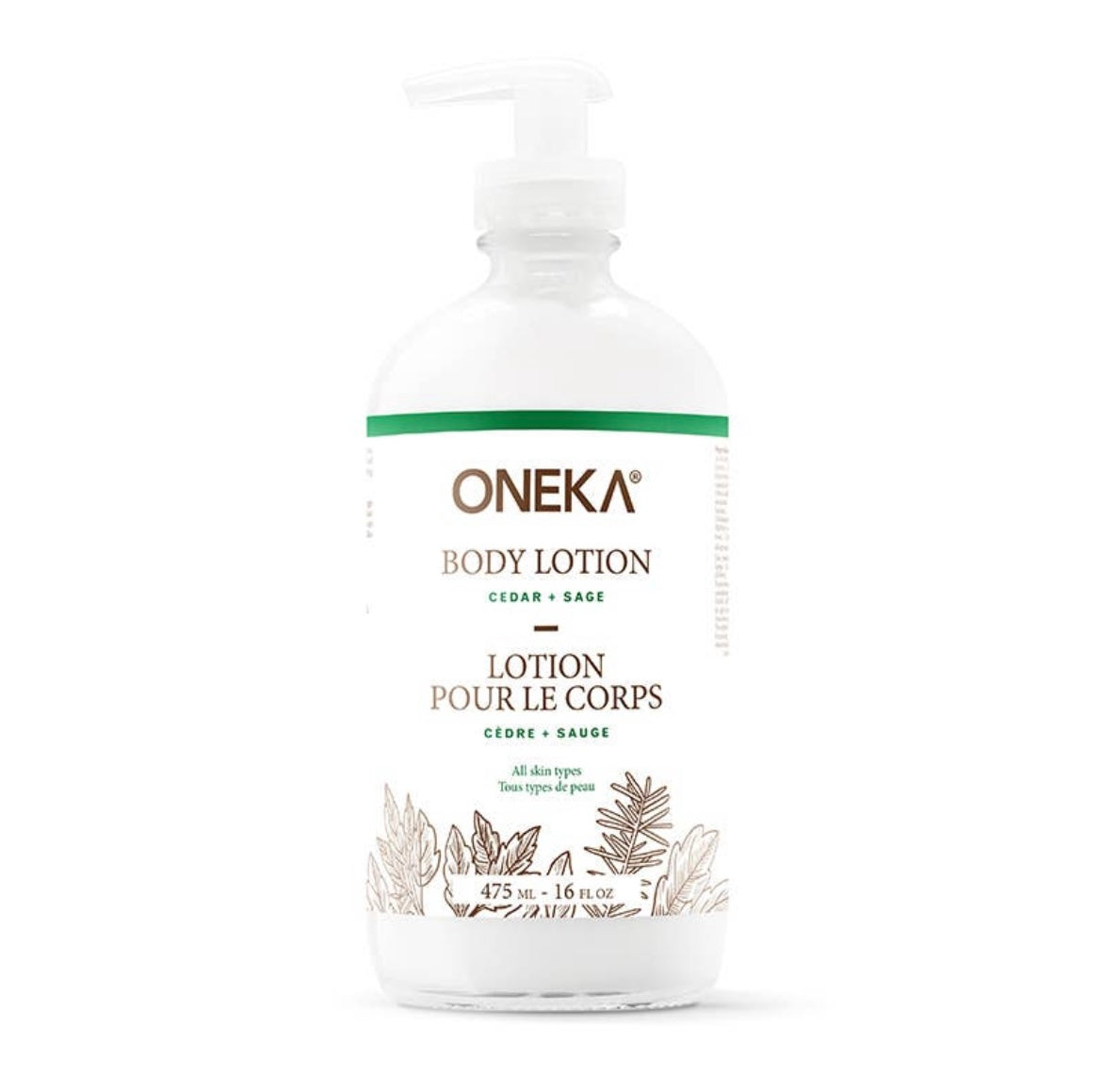 16 oz Oneka Cedar and Sage Body Lotion